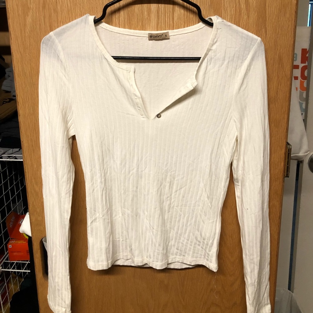 White long sleeve top